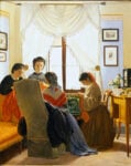 Odoardo Borrani, Le cucitrici di camicie rosse 1863. Collezione privata