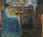 Umberto Boccioni, Il romanzo della cucitrice, 1908, olio su tela. Collezione Barilla di Arte Moderna