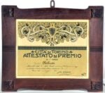 15 Attestato di premio della citta di Torino assegnato nell anno 1912 montato in cornice coeva Torino M. Marchisio e Figli Torino capitale del Liberty. La grande mostra a Palazzo Madama