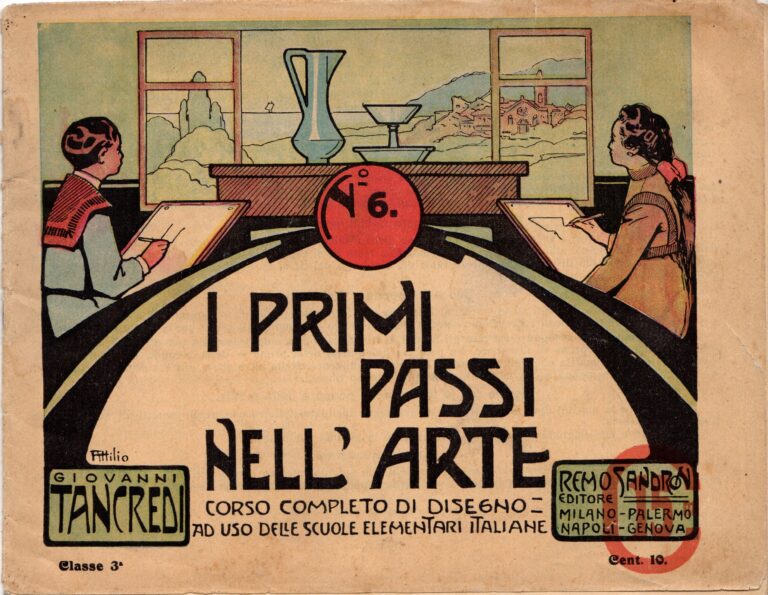 9 Attilio Mussino I Primi passi nell Arte n. 6 corso completo di disegno ad uso delle scuole elementari italiane per la classe 3a Palermo Remo Sandron Editore Torino capitale del Liberty. La grande mostra a Palazzo Madama