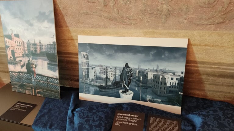 Arte, architettura e fotografia in Assassin’s Creed, installation view at Hotel Aquarius, Venezia, 2023