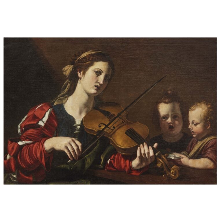 Bartolomeo Mendozzi, Musicista con due piccoli cantori. Courtesy Pandolfini