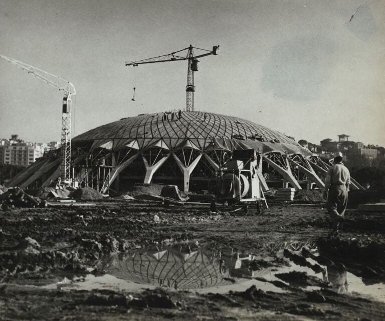 Cantiere del Palazzetto dello Sport, 1957. Courtesy Fondation Pier Luigi Nervi Project