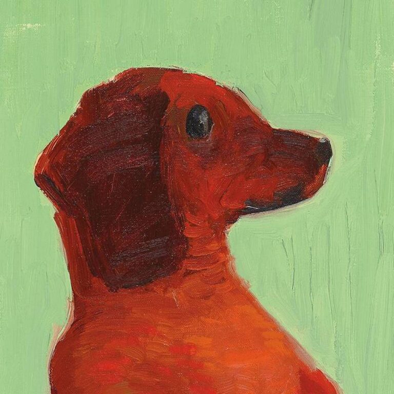 David Hockney's, Dog Painting 41, 1995, dettaglio.