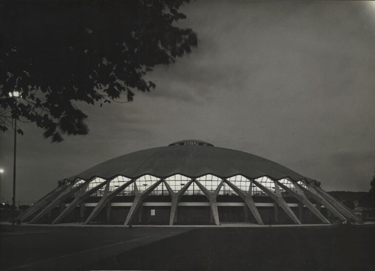 Esterno notte Palazzetto dello Sport, 1960. Courtesy Fondation Pier Luigi Nervi Project