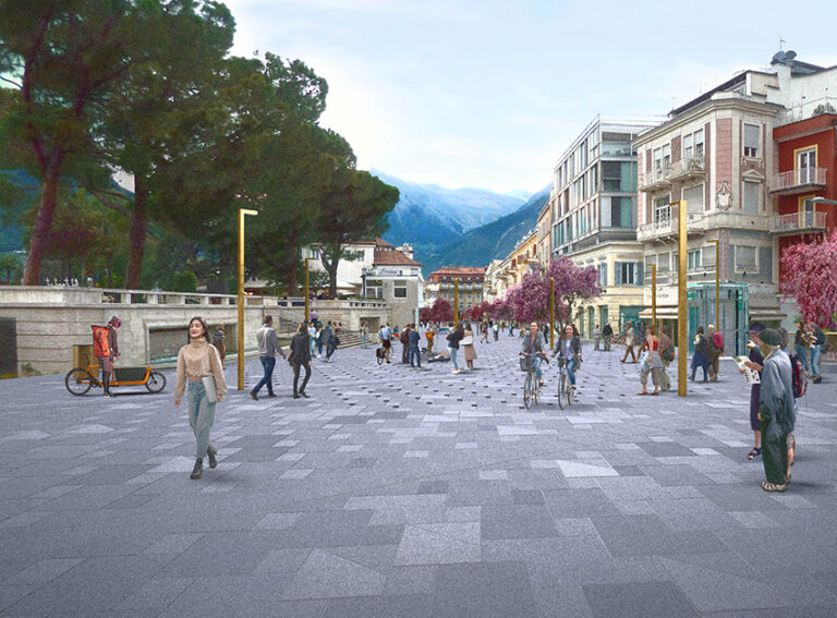 FREESPACE, riqualificazione di Corso della Libertà superiore, Merano (BZ), 2022. Concorso di progettazione a procedura ristretta, progetto menzionato. Crediti Tspoon