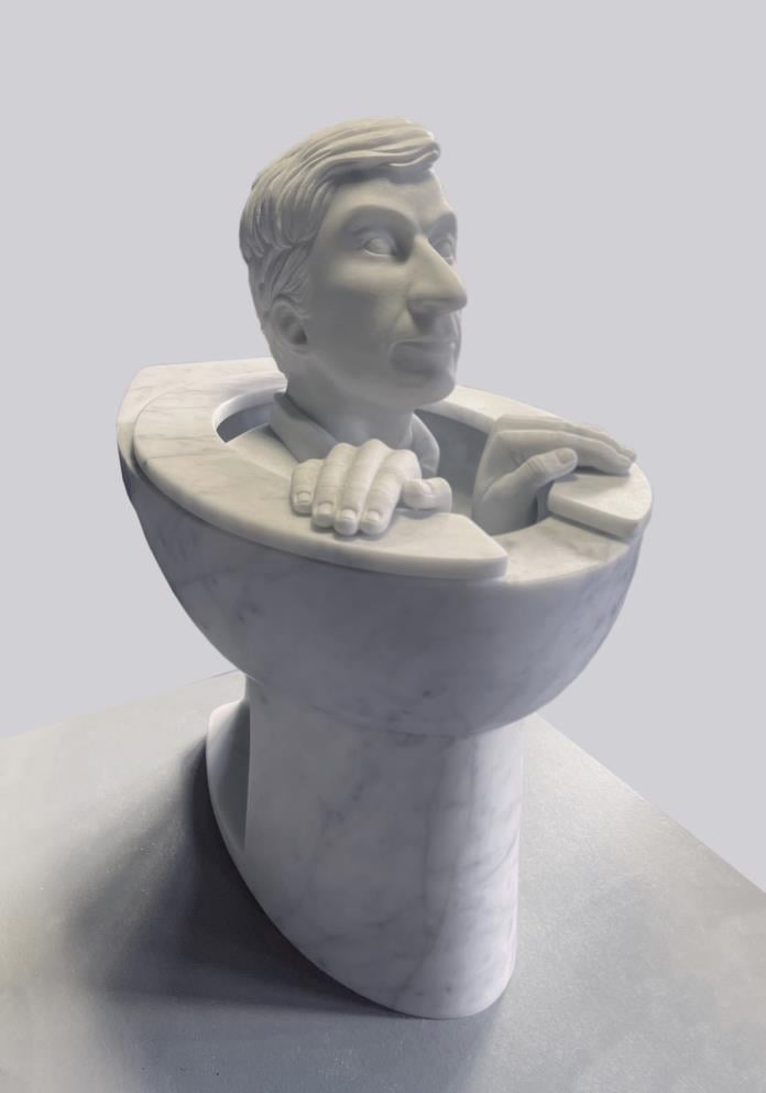 Giuseppe Veneziano, Merda D'artista, 2021, Marmo statuario di Carrara 