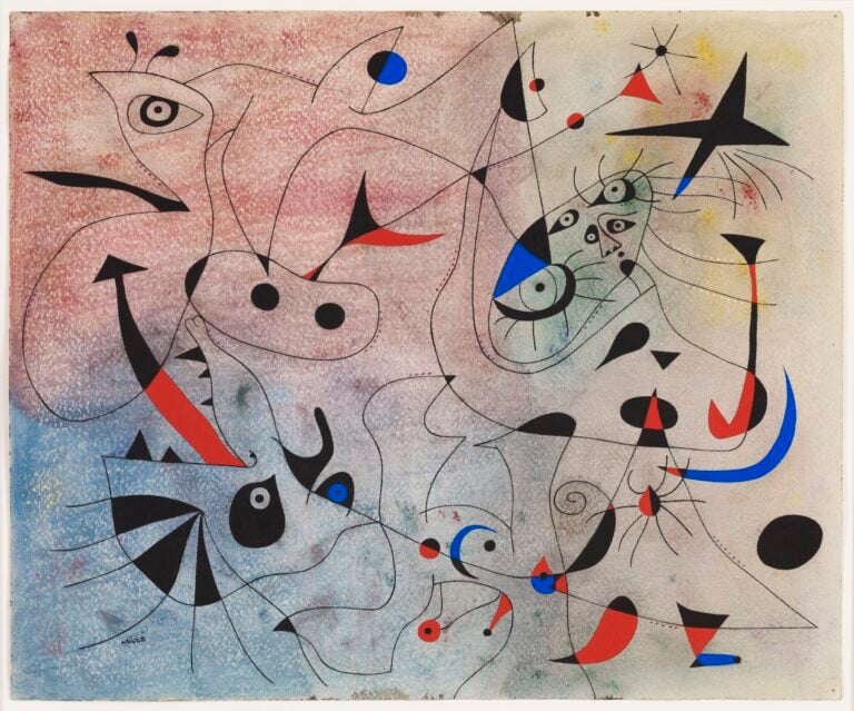 Joan Miró, La estrella matinal 1940, Aguas, aceite y pastel sobre papel, 38 x 46 cm, Fundació Joan Miró Barcelona, Successió Miró 2023