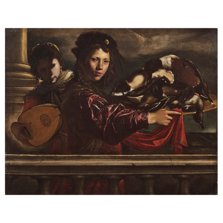 Pietro Paolini, Giovane musicante e ragazzo con cacciagione. Courtesy Pandolfini