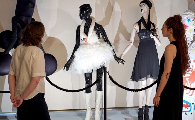 REBEL. 30 Years of London Fashion, installation view at Design Museum, London, 2023