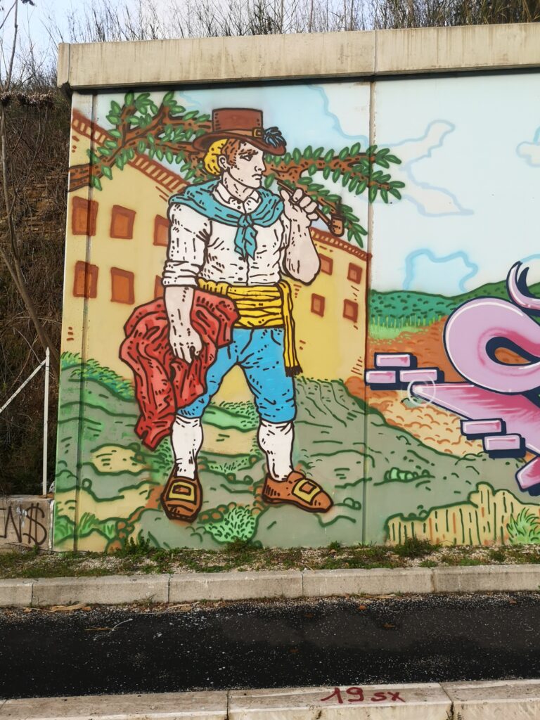 Murales di kmh sfondo Eliseo Sonnino Valle Aurelia