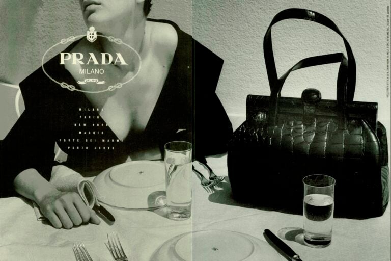 Vogue Italia Oct 1988 Prada adv, photo: Albert Watson. Archivio visivo di Davide Rizzini. Curatela del progetto: Alessia Caliendo