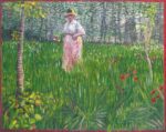 Vincent van Gogh, Donna che cammina in un giardino , 1887. Collezione privata