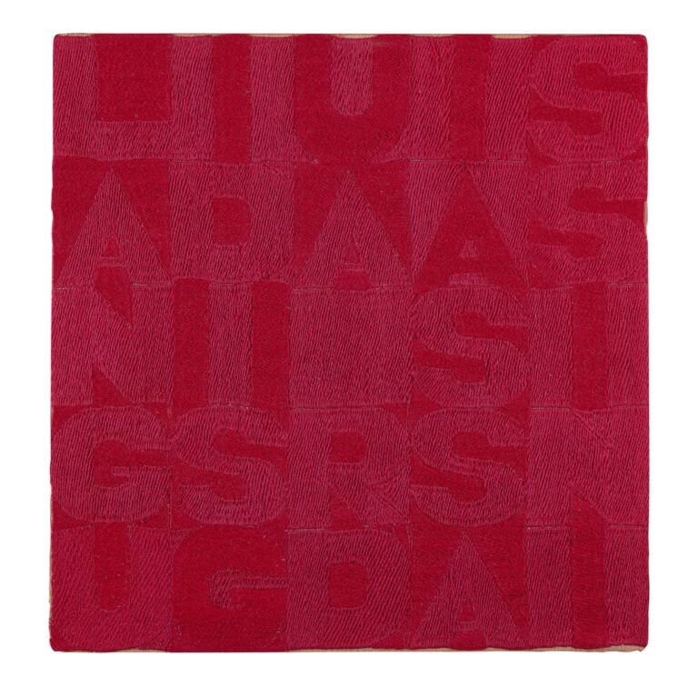 Alighiero Boetti, Languidi sguardi assassini (1990). Courtesy of Christie's Images Ltd.