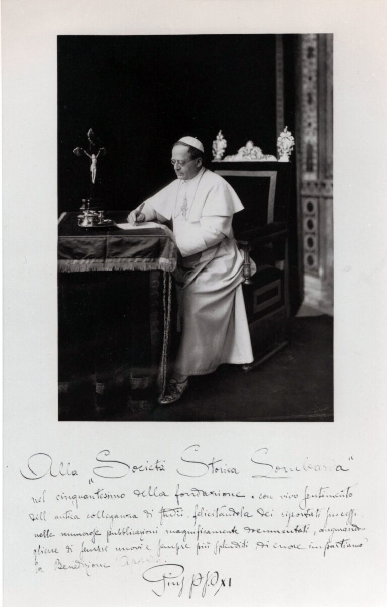 Achille Ratti, Papa Pio XI. Foto con dedica alla Societa Storica Lombarda del 1923, Courtesy Societa Storica Lombarda ETS