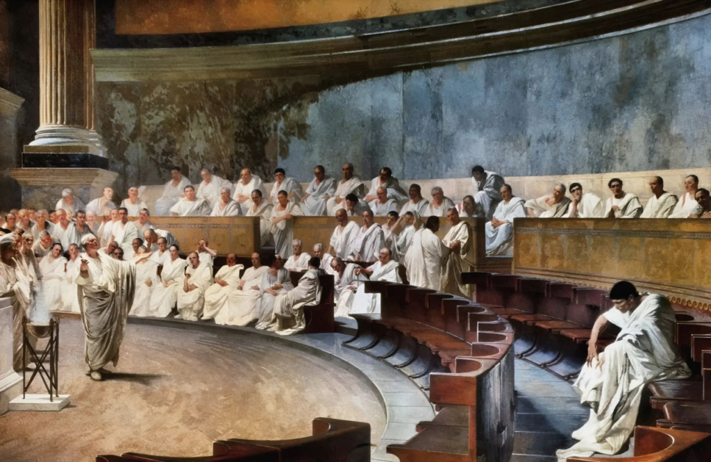 Cesare Maccari, Cicerone denuncia Catilina in Senato Palazzo Madama Roma
