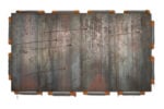 Jannis Kounellis, Senza titolo, ferro, piombo, sacchi di juta, rame (bombola a gas) 213.4 x 375.9 x 12.7 cm. (totale) Realizzata nel 1985-95. Courtesy of Christie's Images Ltd.