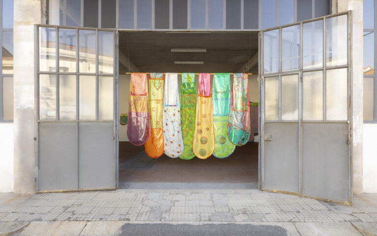 Leda Catunda, Euforia, installation view at Fondazione ICA Milano, 2023. Courtesy Fondazione ICA Milano. Photo Andrea Rossetti