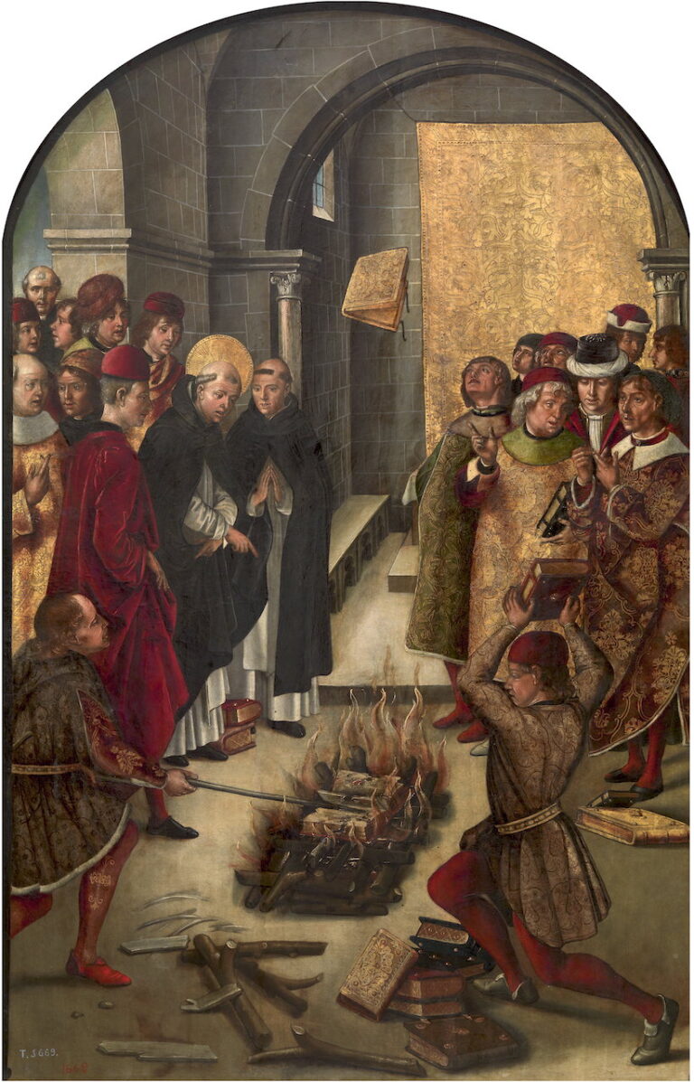 Pedro Berruguete, Retablo de santo Domingo. Santo Domingo y los albigenses, 1491-99. Museo Nacional del Prado, Madrid