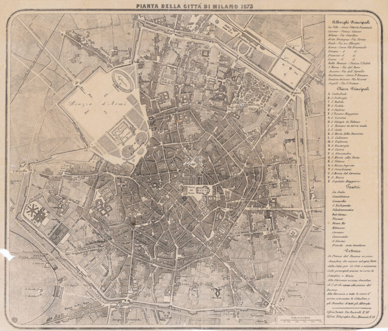 Pianta di Milano, 1873. Courtesy Societa Storica Lombarda ETS