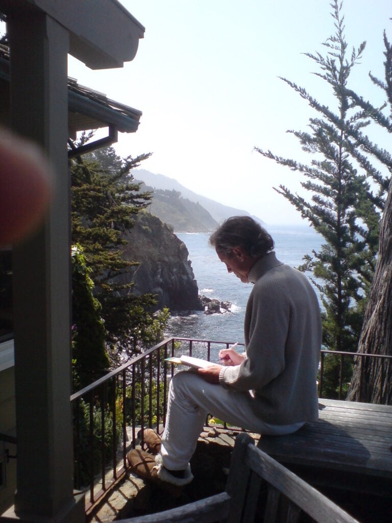 Rick writing at Esalen 2007