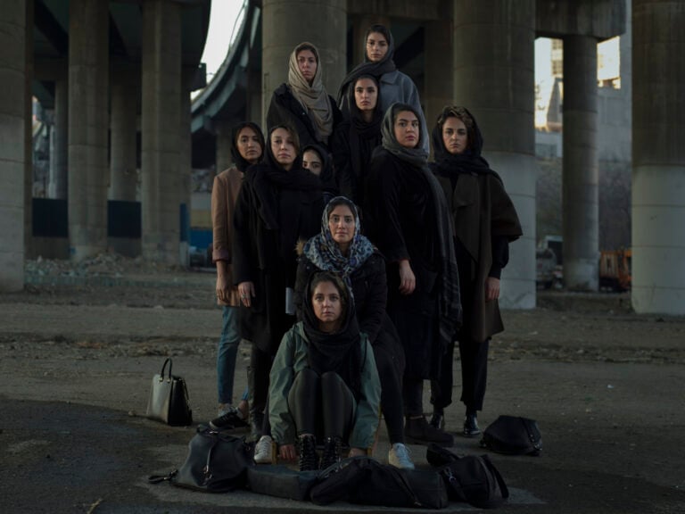 © Newsha Tavakolian And They Laughed At Me. A group of young women in Tehran resembling a mountain, 2020
