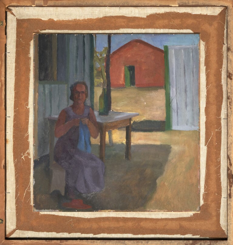 Ida Donati, Bozzetto per Figura in veranda”, olio