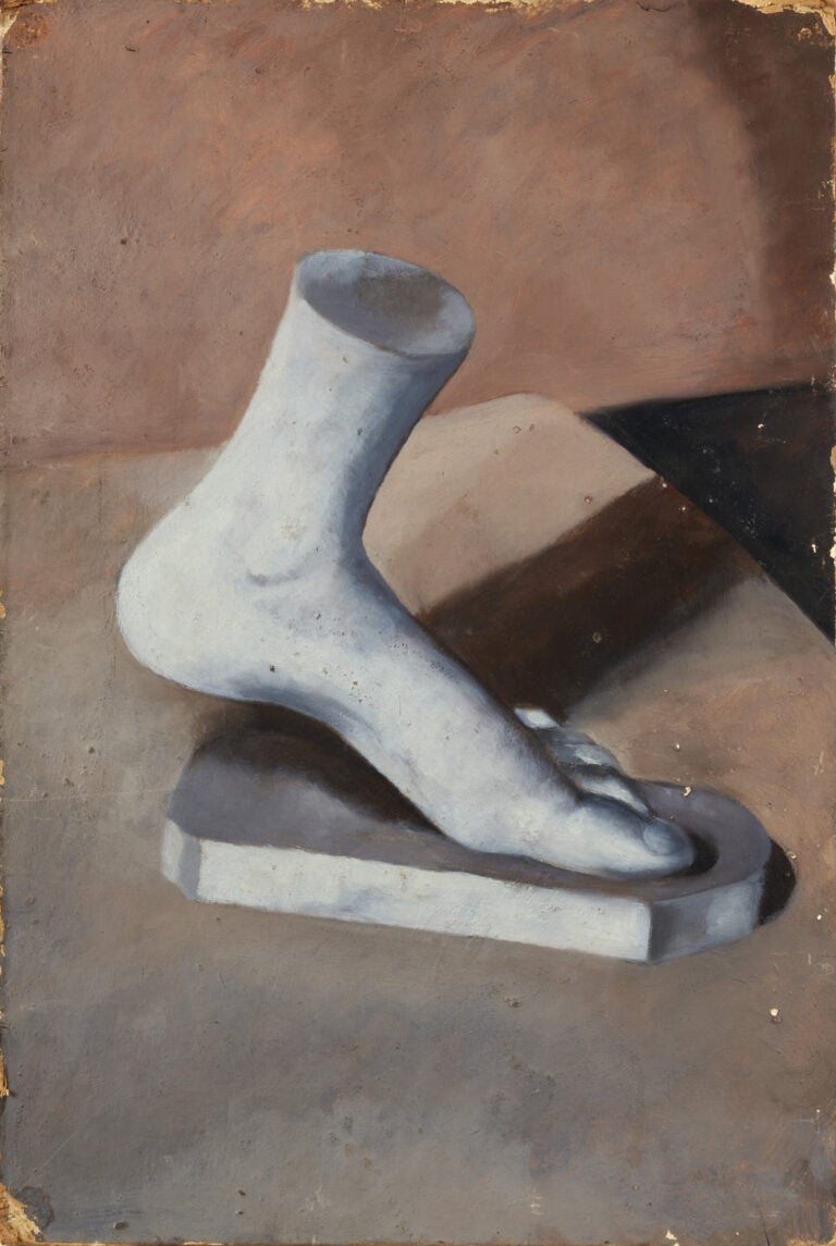 Ida Donati, Studio di frammento di scultura di piede, olio su cartone