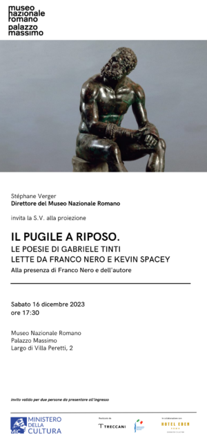 Il Pugile a riposo – Le poesie di Gabriele Tinti lette da Franco Nero e Kevin Spacey