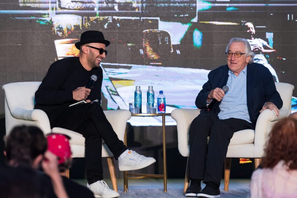 JR and Robert De Niro, Tribeca Storytellers event at Art Basel Miami Beach on December 9, 2023. Photo Jason Koerner, Getty Images