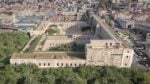 Real Albergo dei Poveri, vista di progetto a volo d'uccello da piazza Carlo III. Courtesy ABDR Architetti Associati