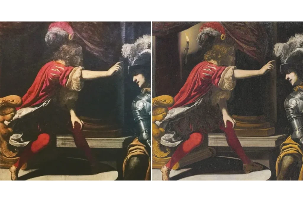 Rutilio Manetti, Cattura di San Pietro. I due dipinti affiancati