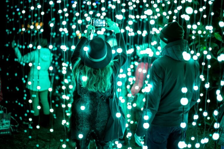 Trame di Luce – Installation – Chimes of lights in the Botanical Garden of Rome