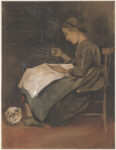 Vincent Van Gogh, Donna che cuce e gatto, 1881, Kröller-Müller Museum, Otterlo
