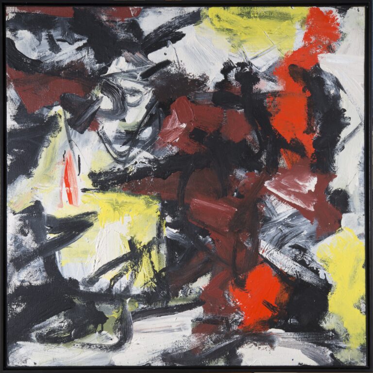 Emilio Vedova Ciclo S. 8, 1960 oil and tempera on canvas 110.3 x 110.3 cm Ph Paolo Vandrasch Courtesy ML fine art, Milan