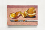 Mikael Lo Presti, Still Life with Orange #48, 2023 (Olio su tela, telaio in legno, 18 x 27 cm)