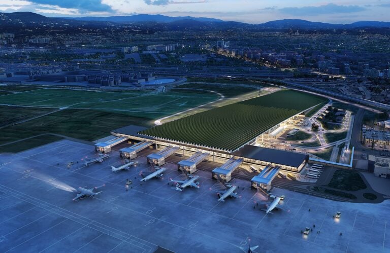 Aerial 03 Night ©Rafael Vinoly Architects A Firenze il nuovo aeroporto potrebbe avere un tetto-vigneto
