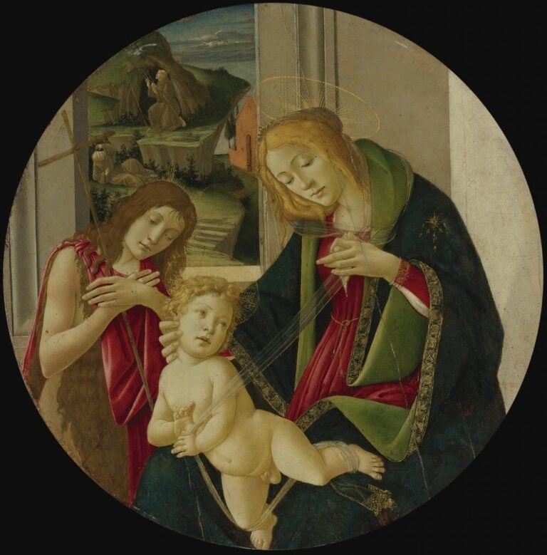 Botticelli e bottega, Madonna con Bambino e San Giovannino, San Francesco riceve le stimmate (ca. 1480). Courtesy of the Metropolitan Museum of Art