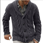 Cardigan grandpa con collo a scialle