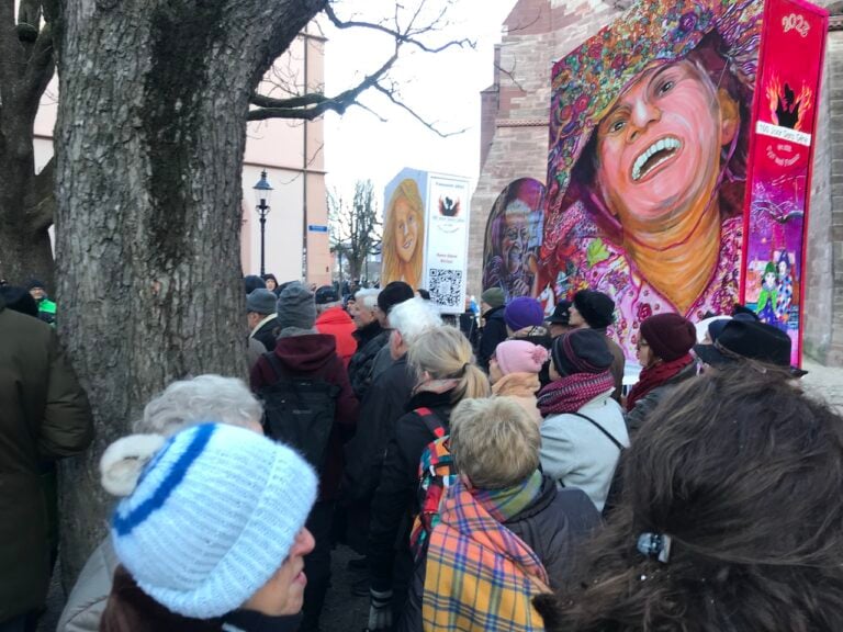 Carnevale di Basilea. Esposizione delle lanterne sulla Münsterplatz, la piazza della cattedrale. © Photo Dario Bragaglia