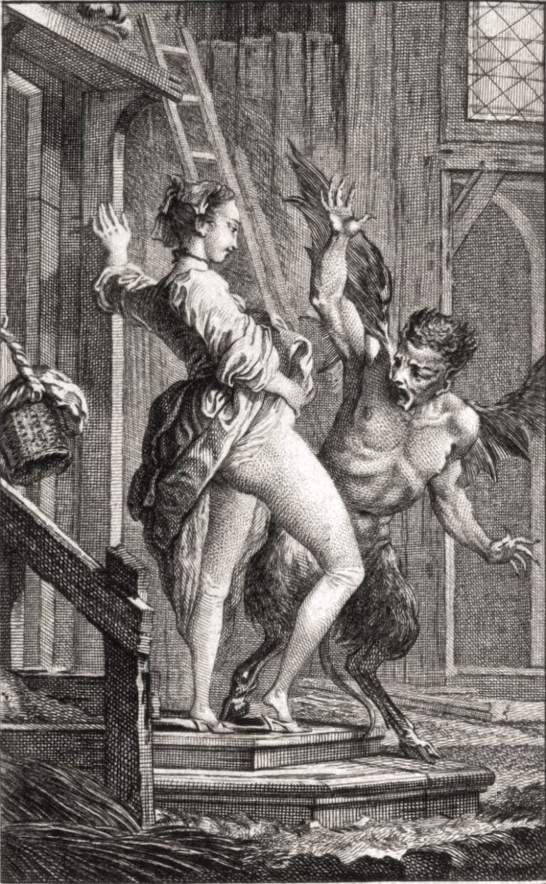 Charles Eisen, Il diavolo di Papefiguière, 1762, illustrazione per un racconto di Jean de la Fontaine, San Pietroburgo, Ermitage