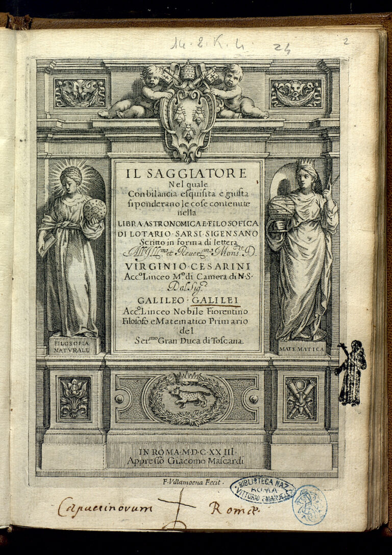 Galileo Galilei, Il Saggiatore, Roma 1623, Biblioteca Nazionale Centrale di Roma