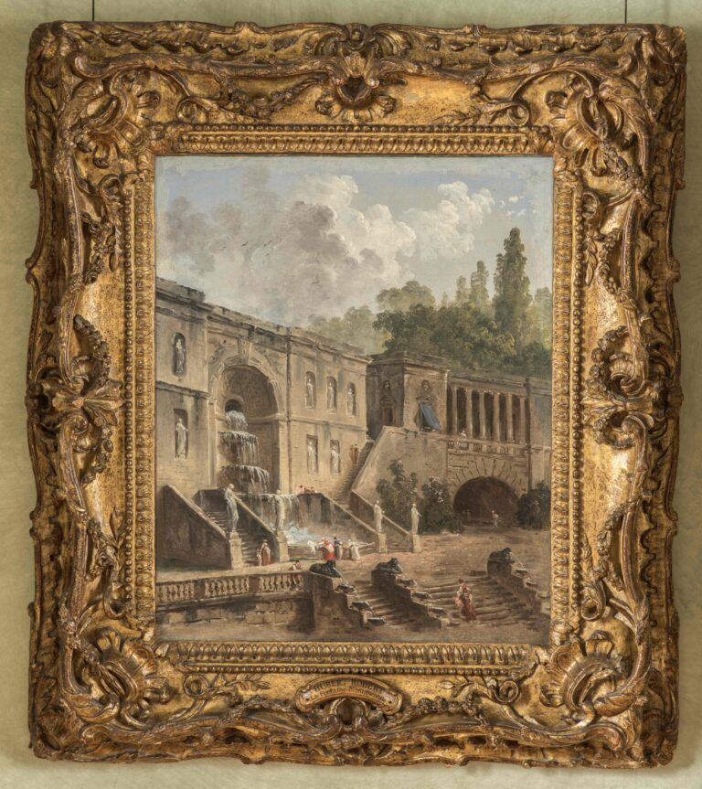 Hubert Robert Fontana monumentale con architetture Valorizzare i depositi e i loro tesori nascosti. La mostra a Palazzo Barberini a Roma