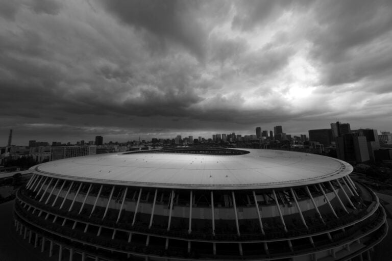 Japan National Stadium, Kengo Kuma. Photo : Mikiya Takimoto,ⒸG.Y.S.C