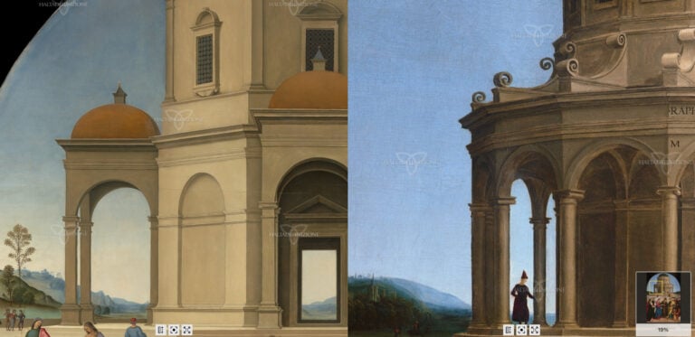 Raffaello e Perugino a confronto. Lo Sposalizio della Vergine