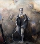 Sergio Padovani, Dodecafonia, 2023, olio, bitume e resina su tela, 195x175 cm. Ph. Mauro Terzi