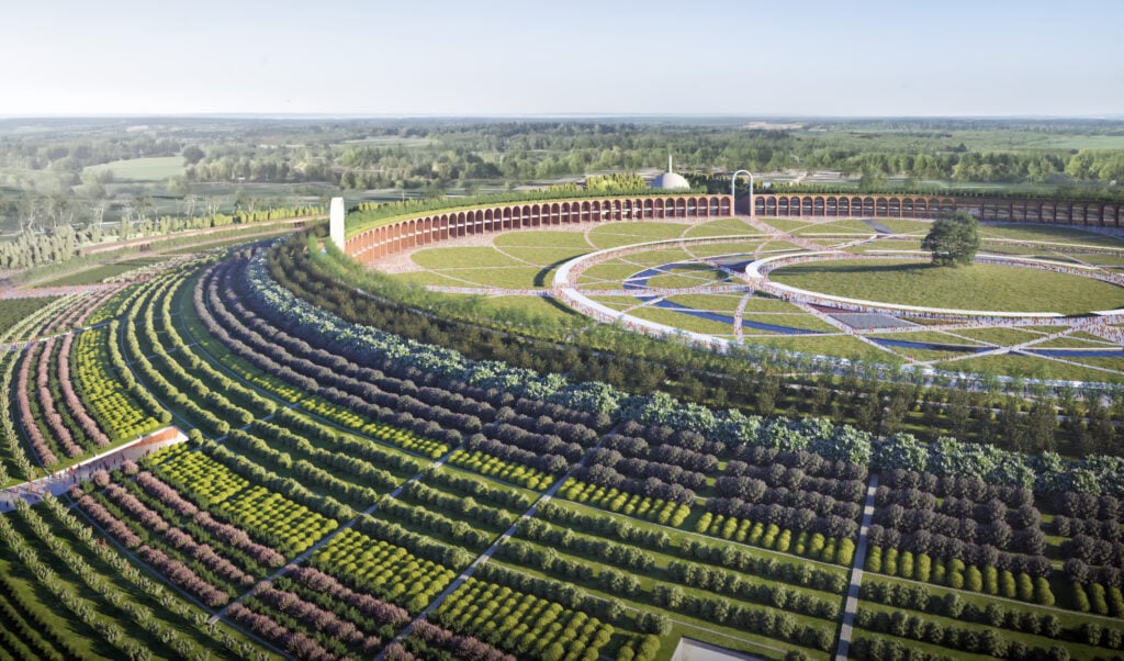 Stefano Boeri Architetti, Ramagrama Stupa, Biodiversity Ring Garden and Peace Meadow. Credits Stefano Boeri Architetti