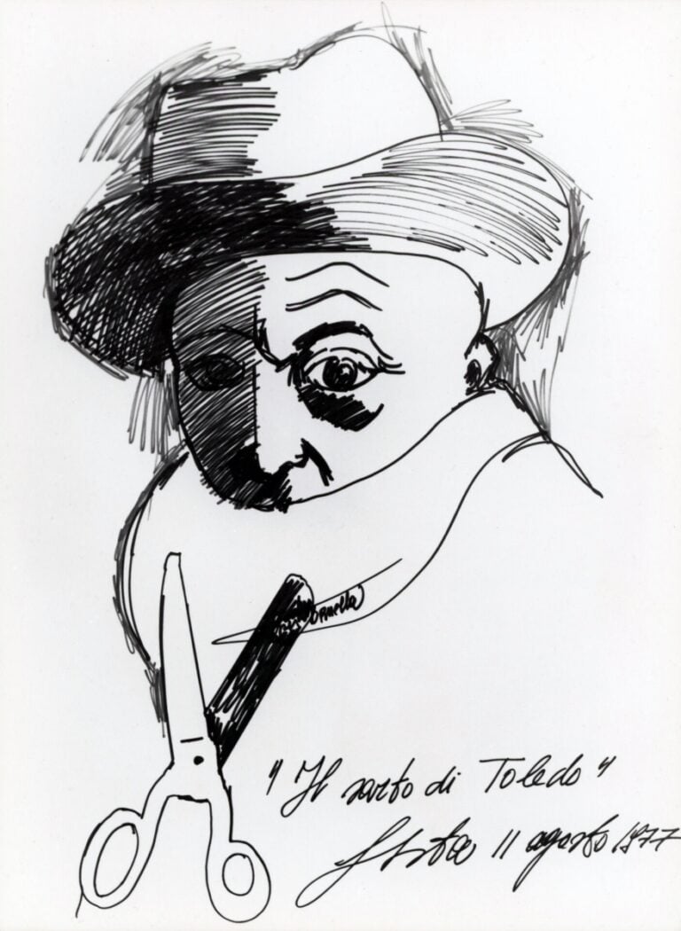 Tano Festa, il sarto di Toledo, 11 agosto 1977, pennarelli su carta