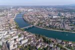 Veduta aerea di Basilea, con il Reno che disegna una grande ansa. Photo Courtesy Basel Tourismus