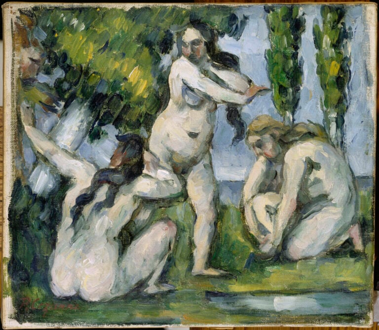 Cézanne Paul, Trois baigneuses (1839-1906). Paris, Musèe d'Orsay.(2024 RMN - Grand Palais/ Hervè Lewandowski/ Diot. Photo SCALA, Firenze)